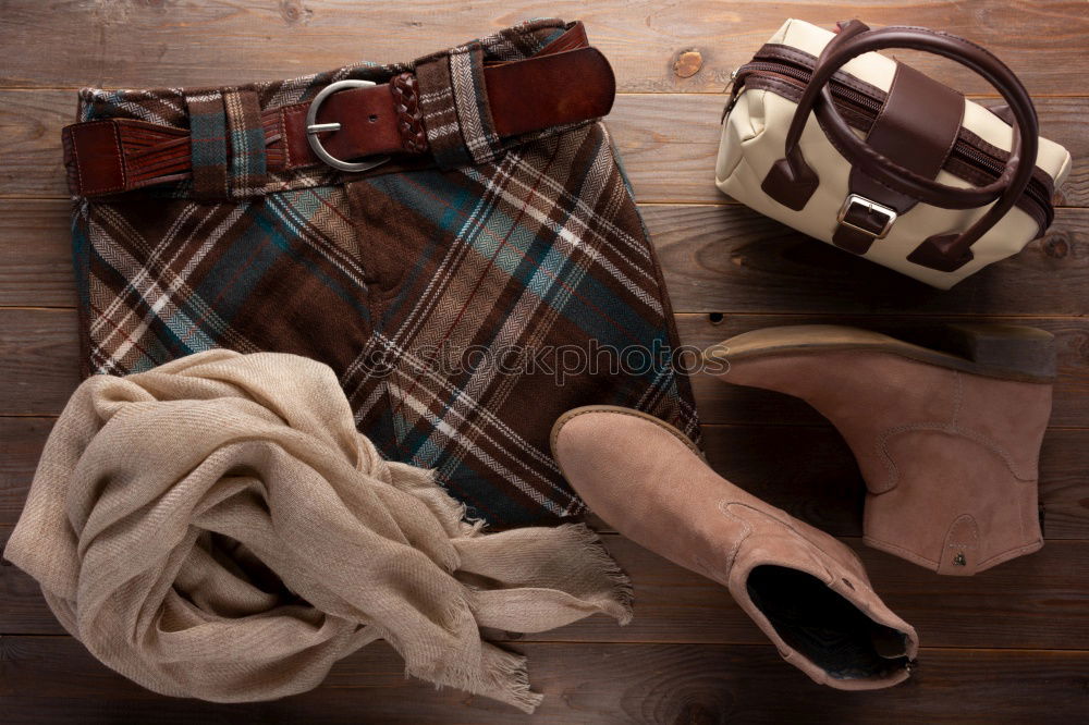 Image, Stock Photo bag, passport, camera, compass, shoes, shirt, note pad