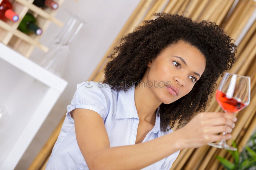 Similar – Woman in a countryside house garden drinking wine