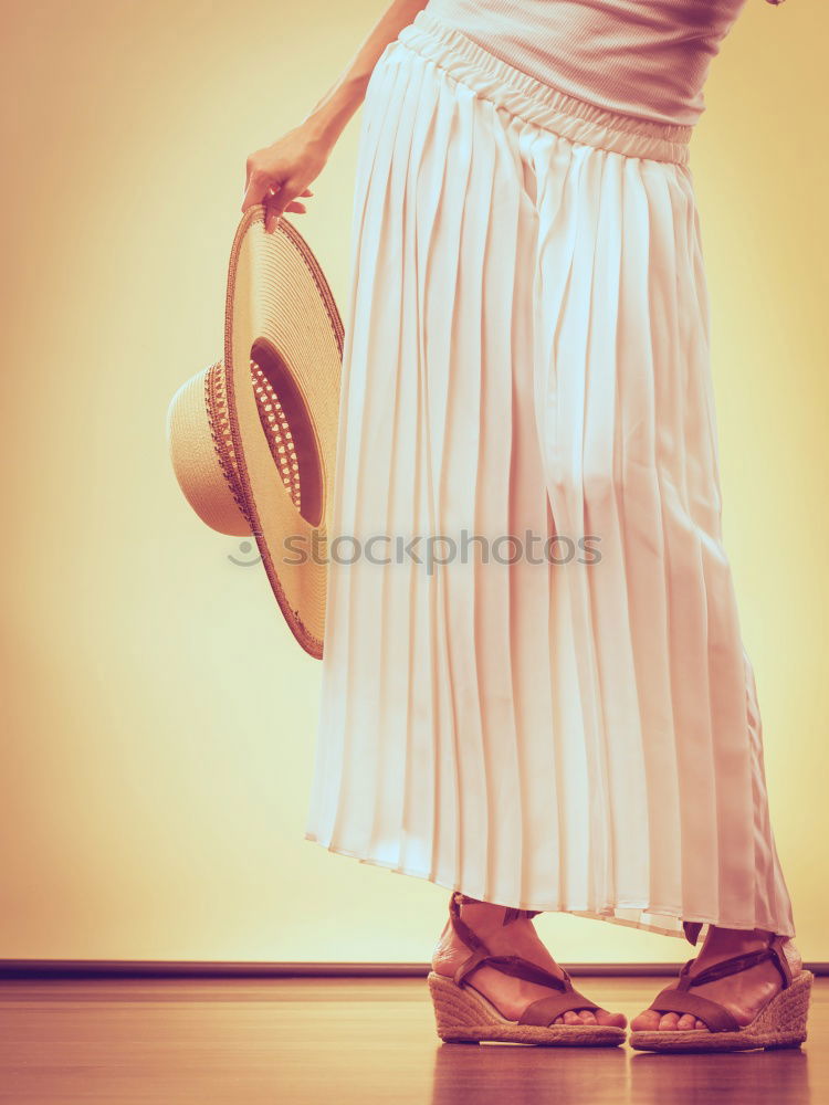 Similar – Image, Stock Photo facedown Woman Straw hat