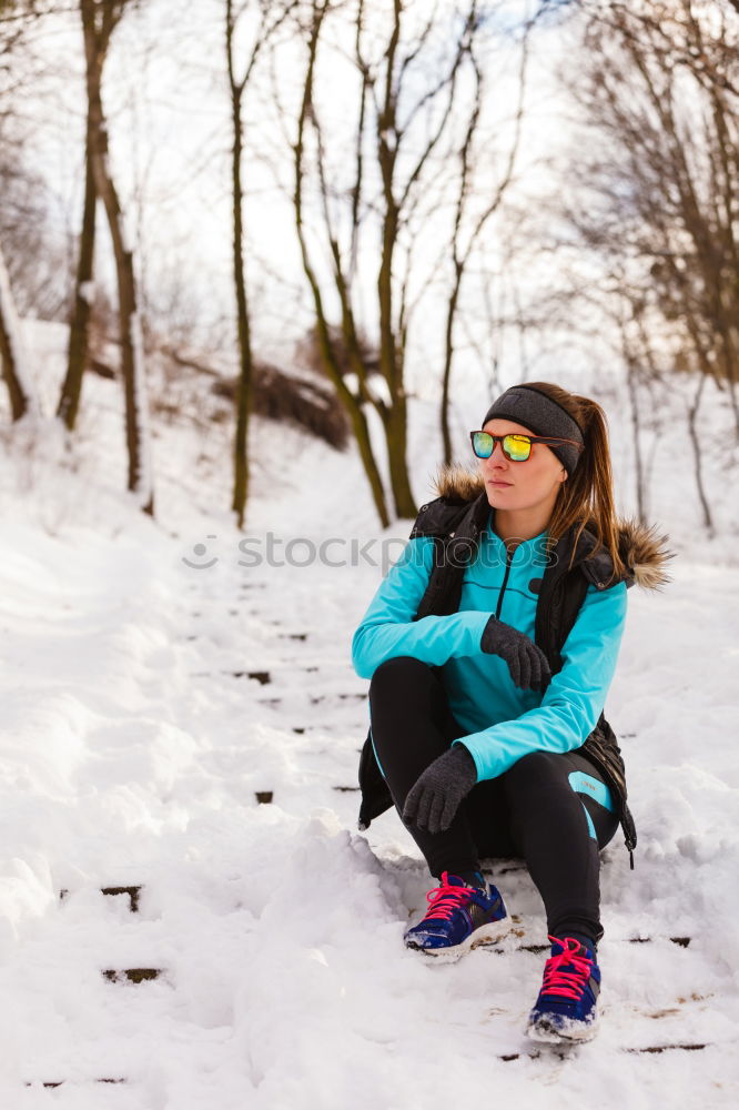 Similar – Image, Stock Photo Man jogging in winter clothing