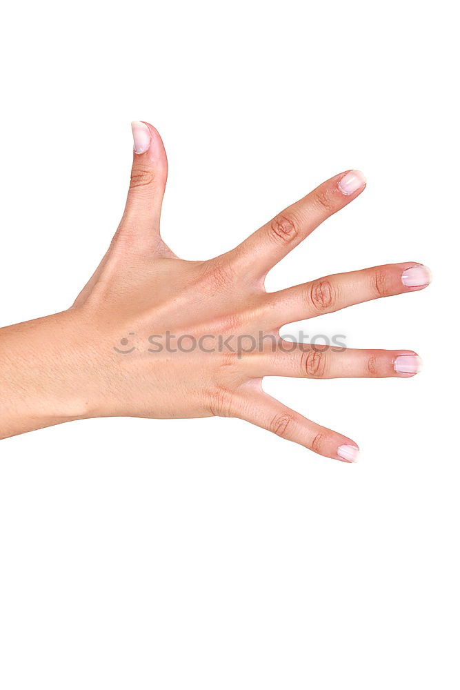 Similar – Image, Stock Photo Forearm and hand with spread fingers against a yellow background