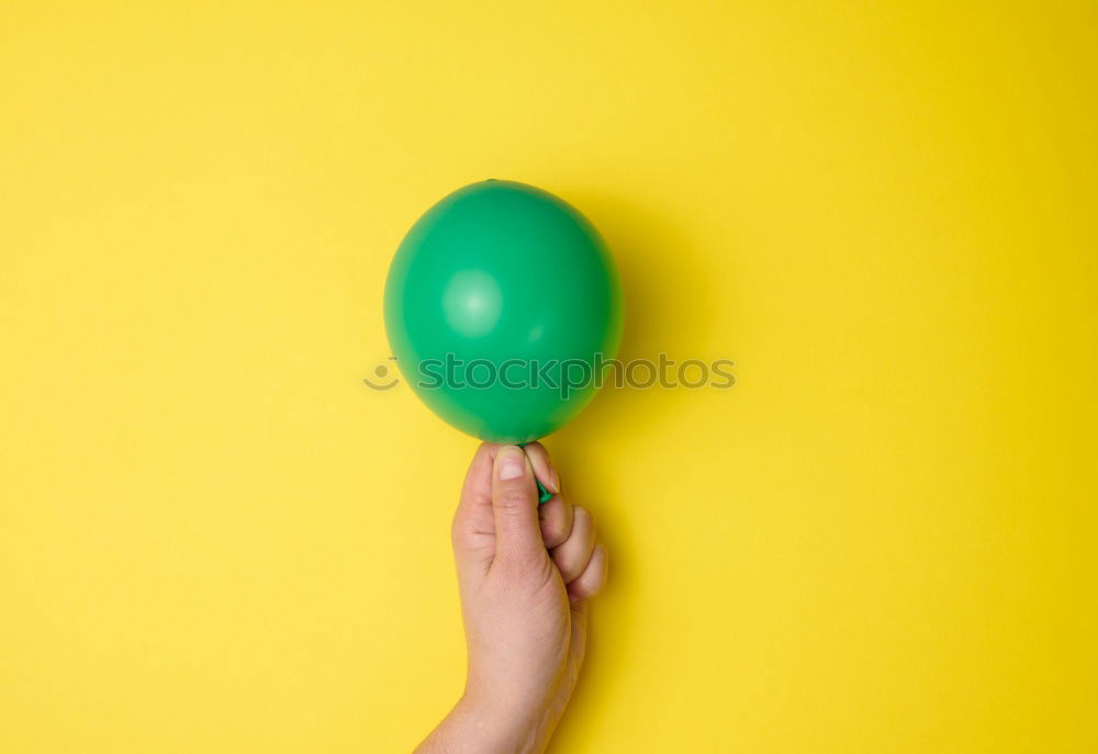 Image, Stock Photo Green legs of a woman holding a pink balloon