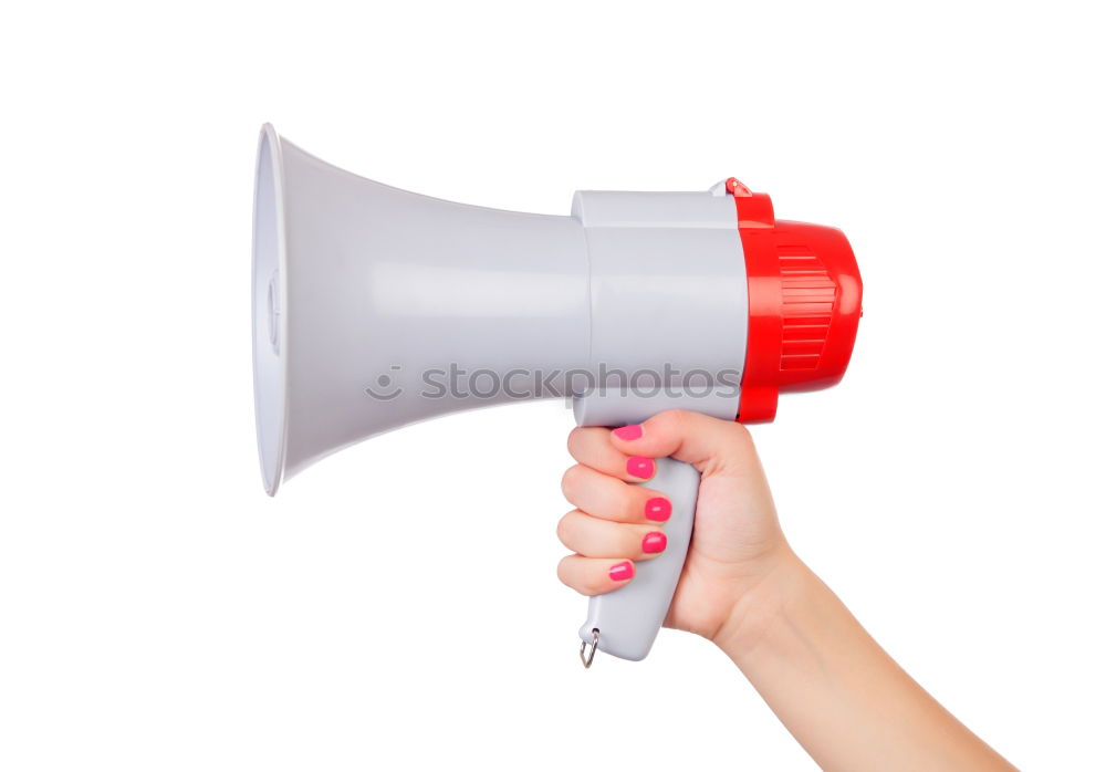 Similar – Female hand holding megaphone