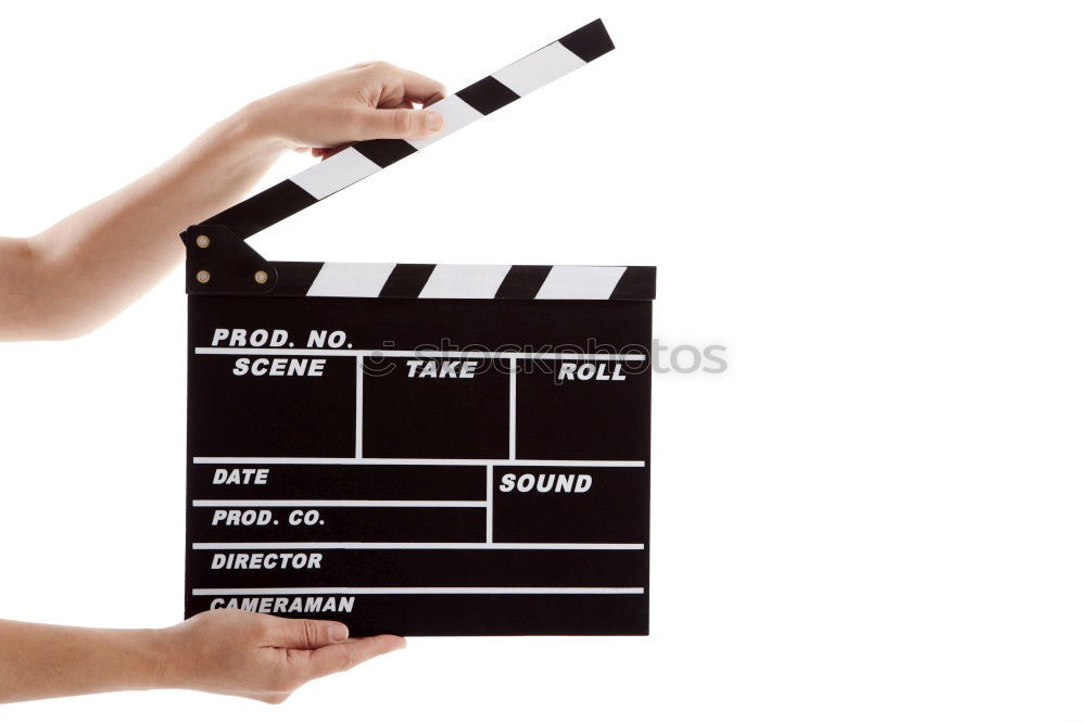 Similar – popcorn and clapboard on yellow background. Cinema concept