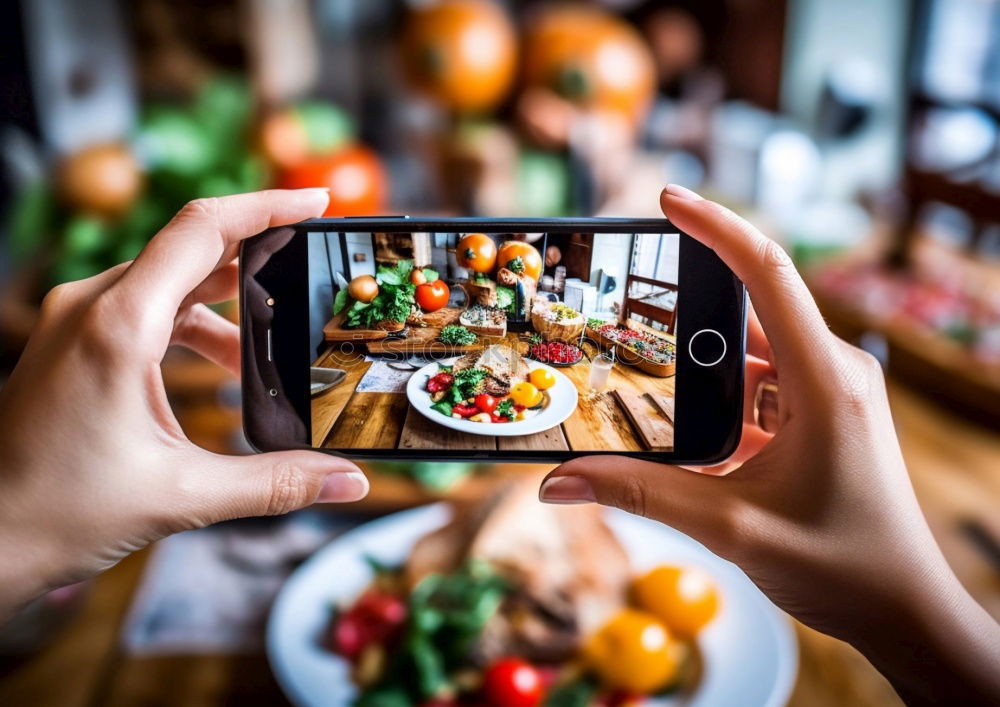 Similar – Image, Stock Photo Hands taking shot of appetizing dish