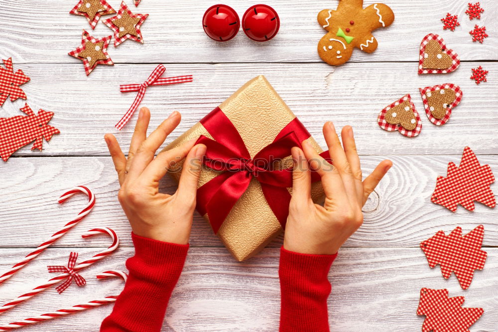 Similar – Image, Stock Photo Mother and son decorating Christmas biscuits at home