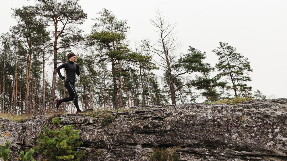 Similar – Image, Stock Photo Young woman alone in a mountain