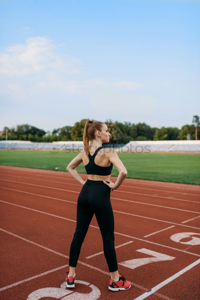 Similar – Image, Stock Photo young runner man athlete at the race track. Sports outdoors