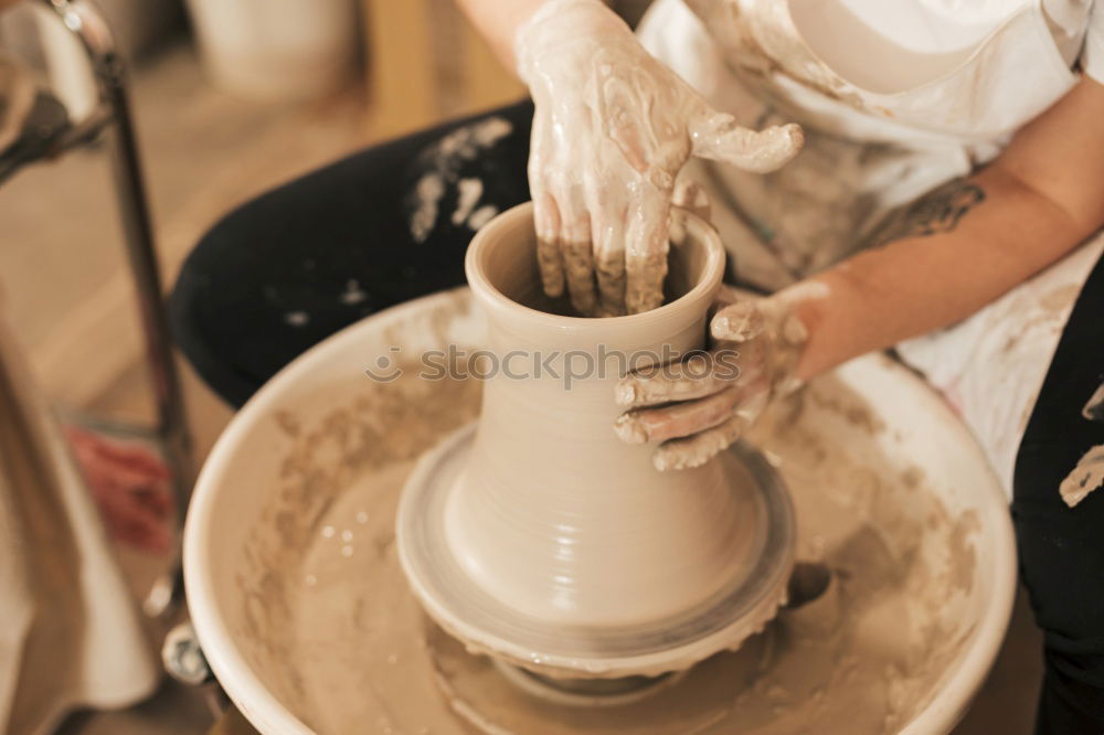 Similar – Image, Stock Photo Person working with clay