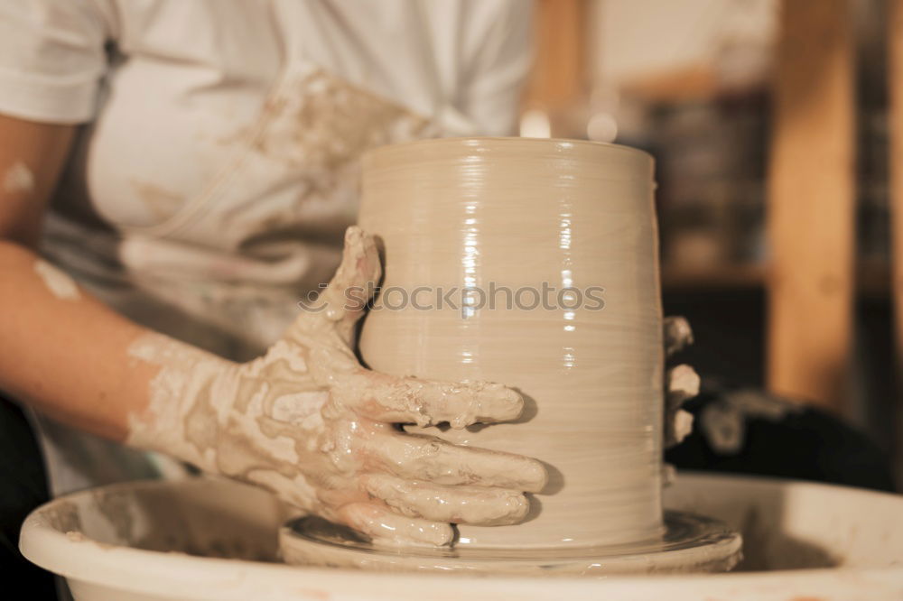 Similar – Image, Stock Photo Person working with clay