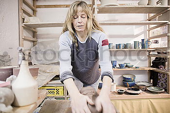 Similar – Senior woman sewing protective masks at home