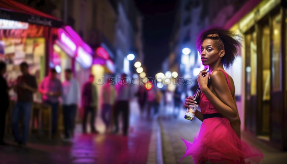 Similar – Image, Stock Photo Couple standing on street