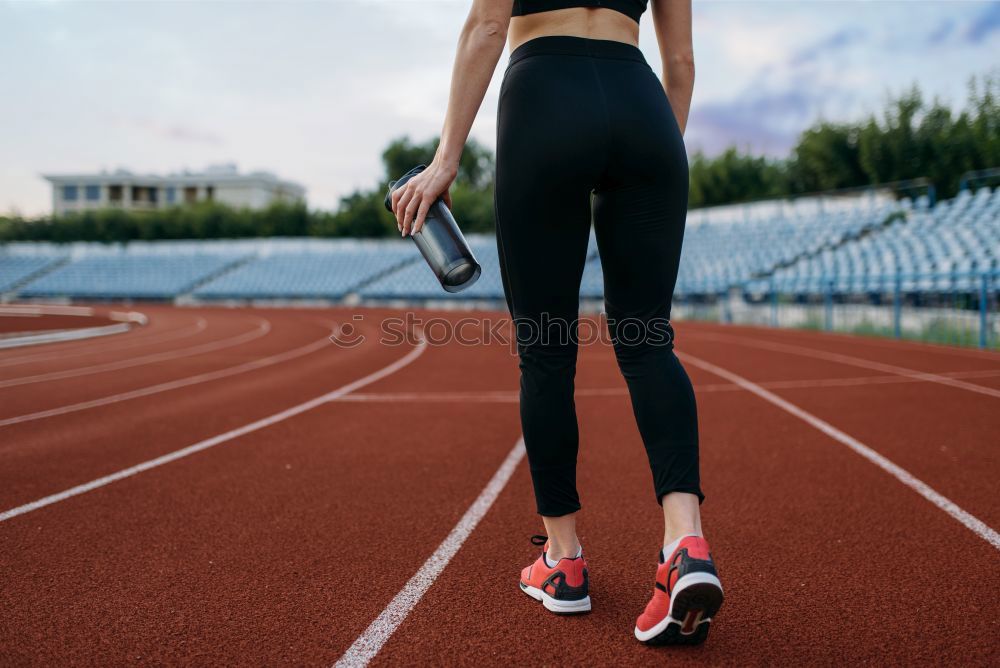 Similar – Image, Stock Photo young runner man athlete at the race track. Sports outdoors