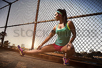 Similar – Image, Stock Photo Fitness woman doing skipping workout with jump rope