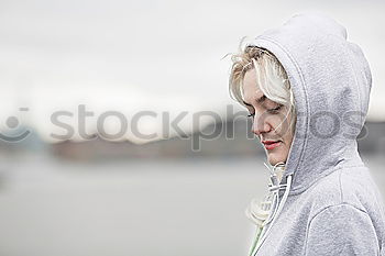 Similar – Image, Stock Photo portrait of a runner woman at the park after running