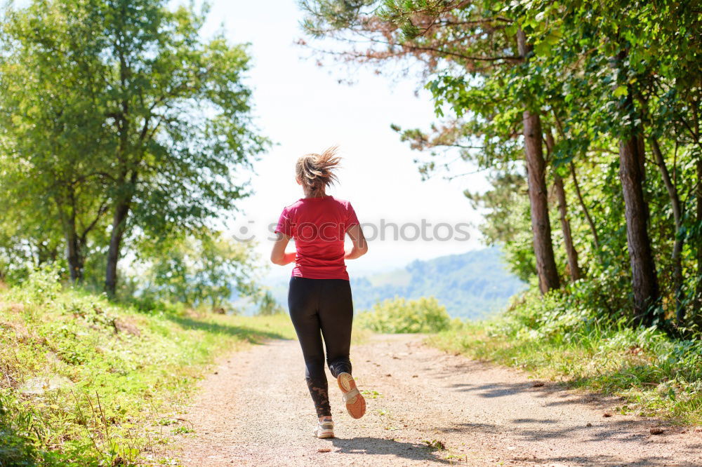 Similar – Image, Stock Photo Feet of man participating in trail race