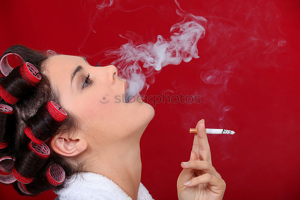 Similar – Image, Stock Photo Young woman smoking shisha