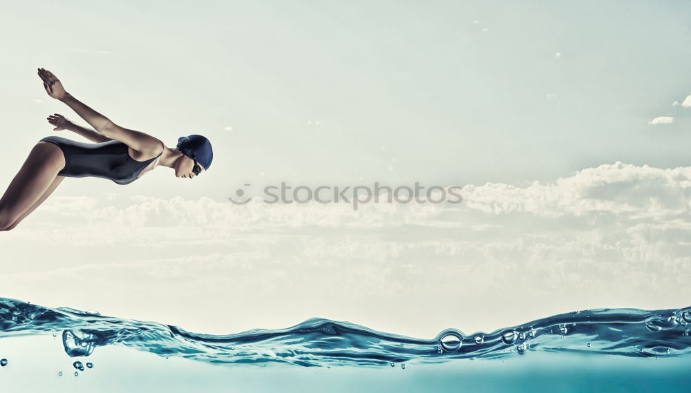 Similar – Image, Stock Photo Woman with closed eyes in water