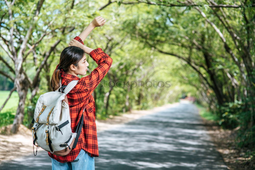 Similar – Image, Stock Photo Woman taking shots in forest