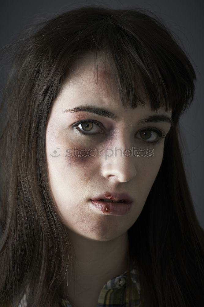 Similar – Image, Stock Photo Woman with sad look