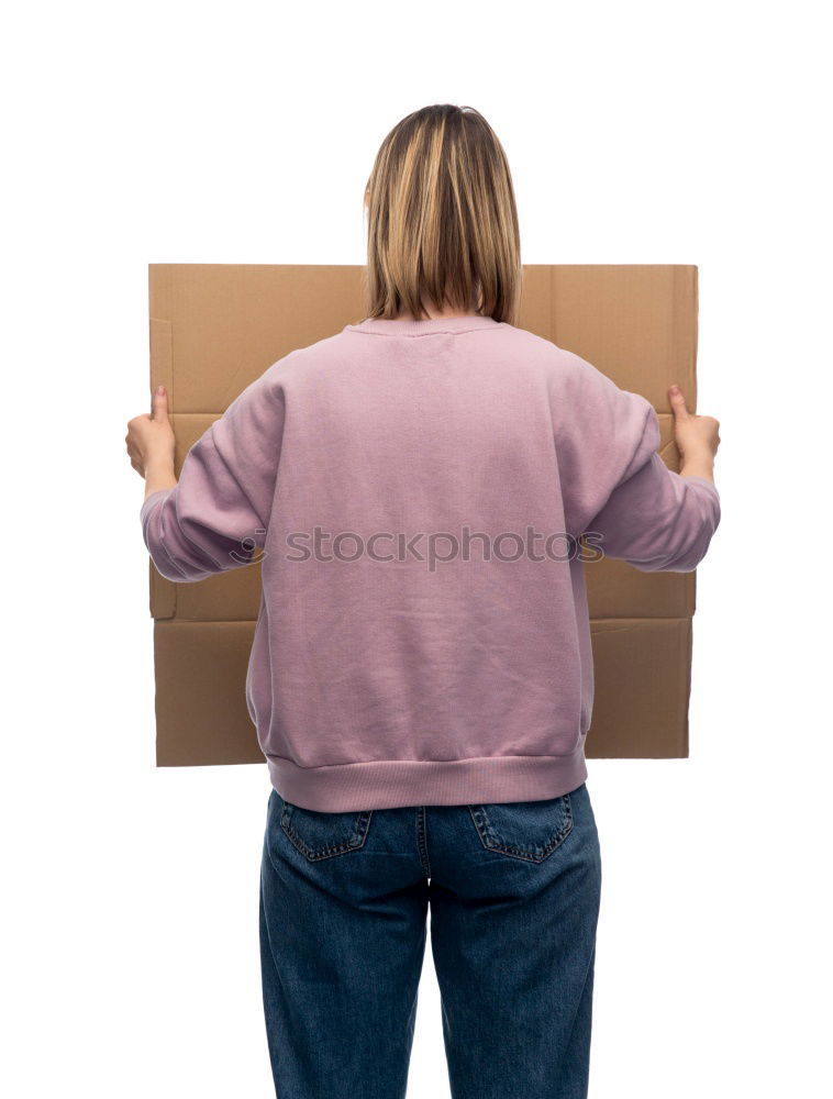 Moving boxes, Woman with boxes