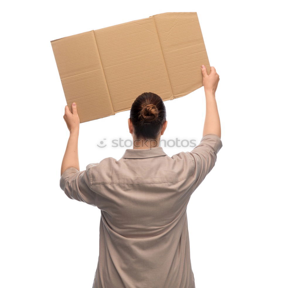 Similar – Moving boxes, Woman with boxes