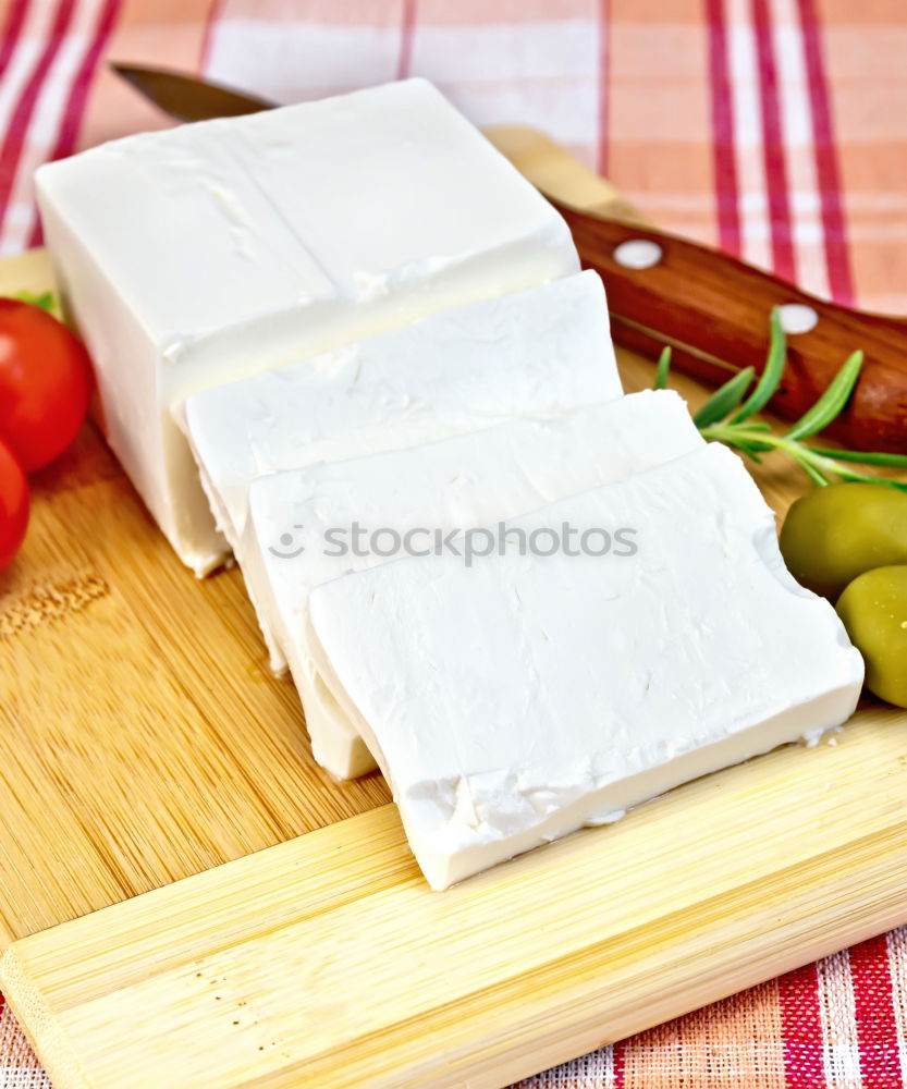 Similar – Italian cheese burrata, tomatoes, basil and bread