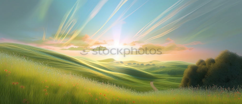 Similar – Image, Stock Photo Poland autumn hills. Sunny October day in mountain village