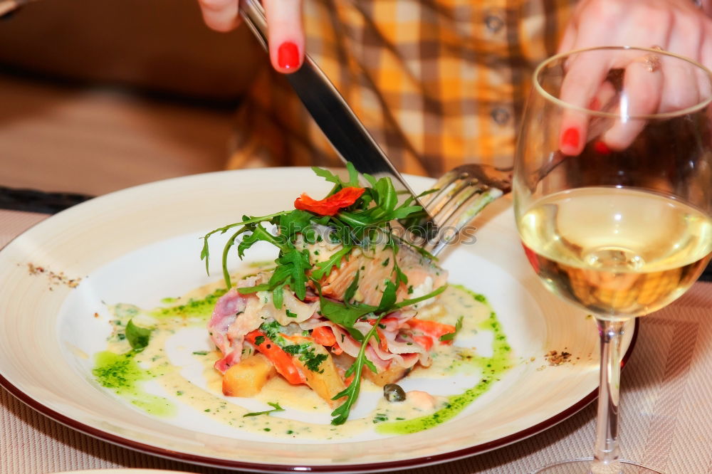 Similar – Image, Stock Photo Close-up of colorful dish at restaurant