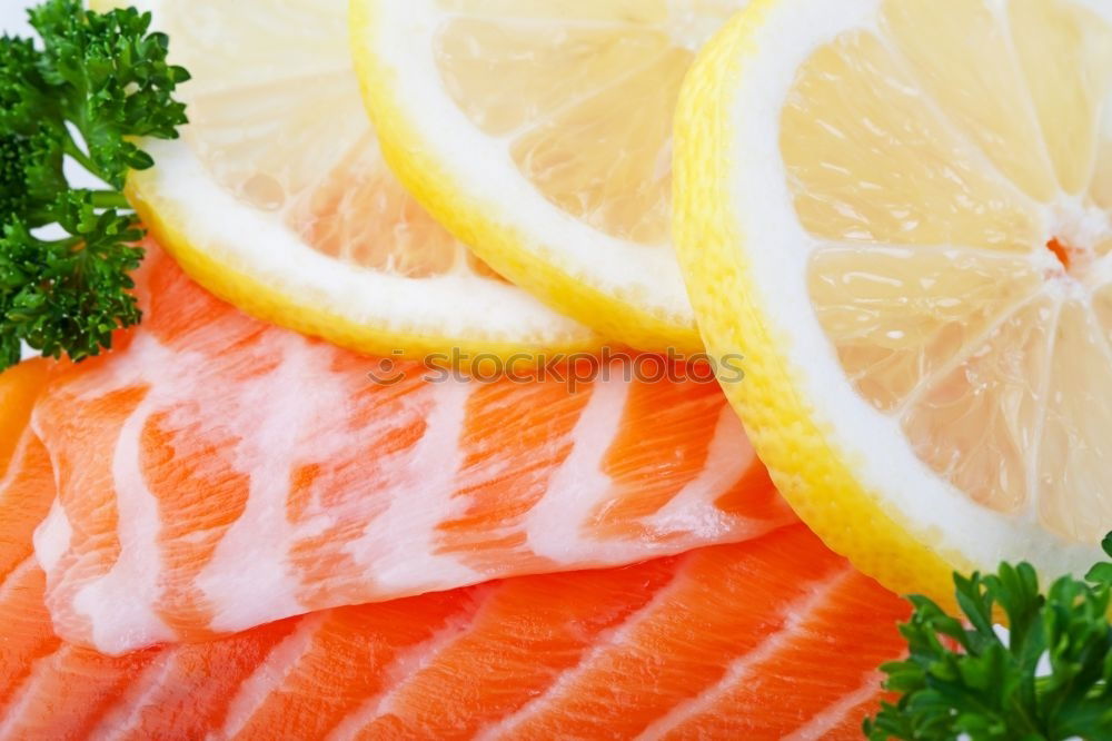 Similar – Image, Stock Photo Salmon steak, preparation with fennel and lemon