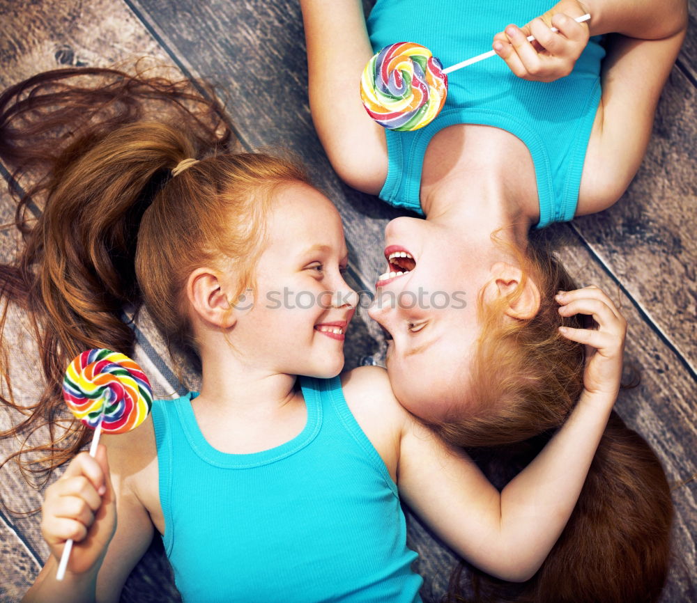 Similar – Image, Stock Photo two beautiful sisters playing at home