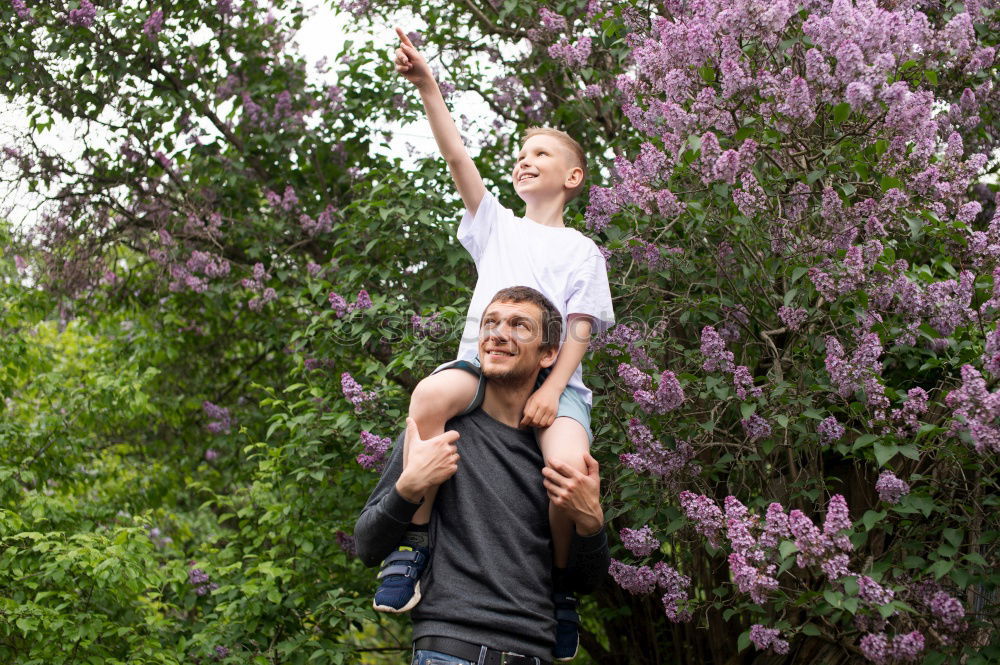 Similar – Image, Stock Photo happy family on a walk with a small child