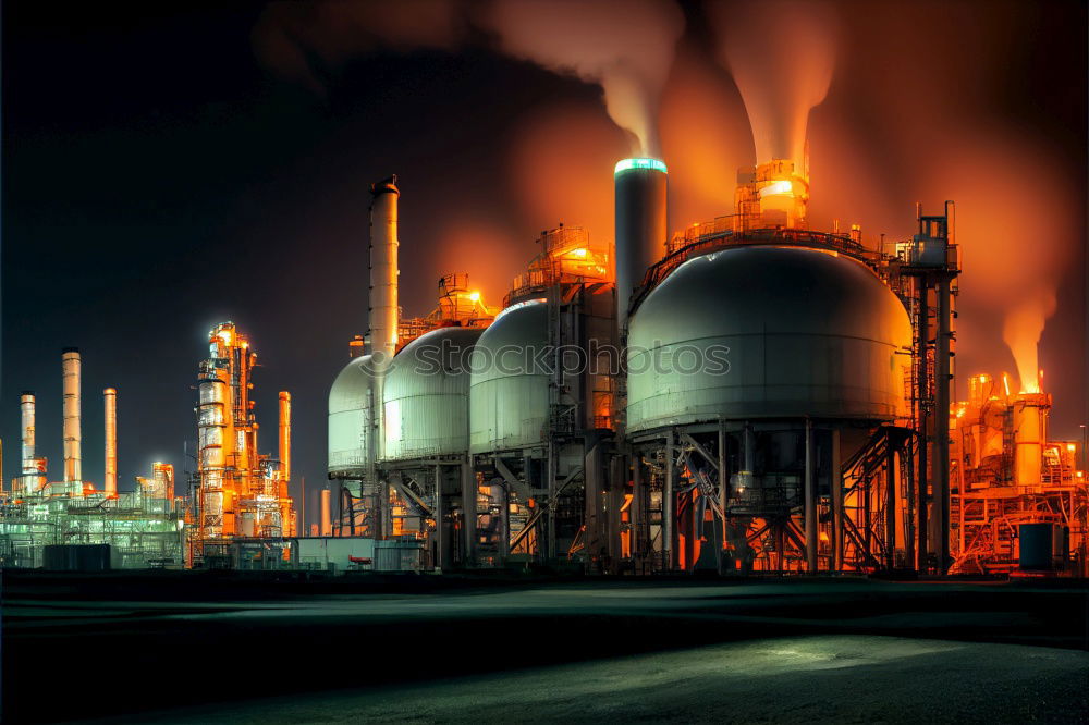 Similar – Image, Stock Photo Industrial Fire 1 Refinery