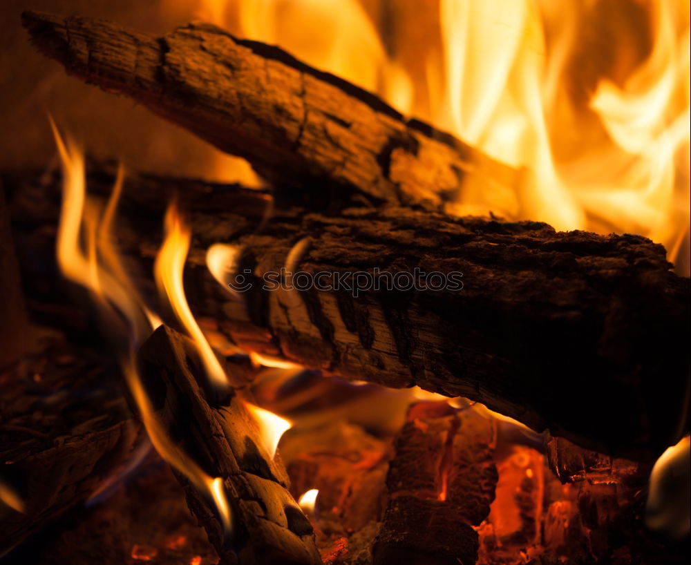 Similar – Image, Stock Photo Closeup of the wood burns on fire