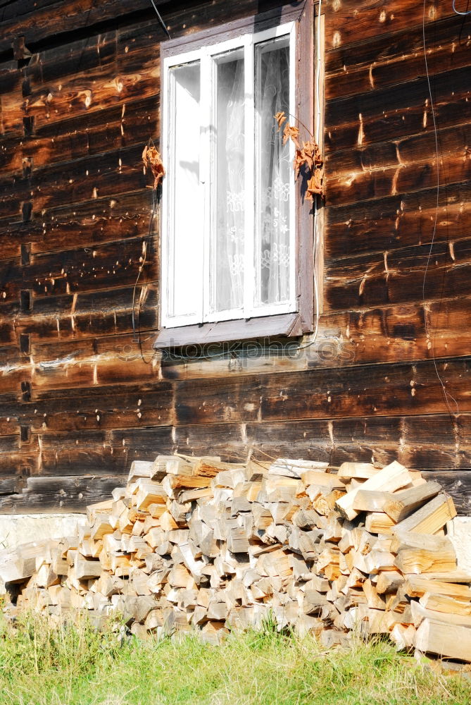 Similar – Image, Stock Photo Wood in front of the hut (II)