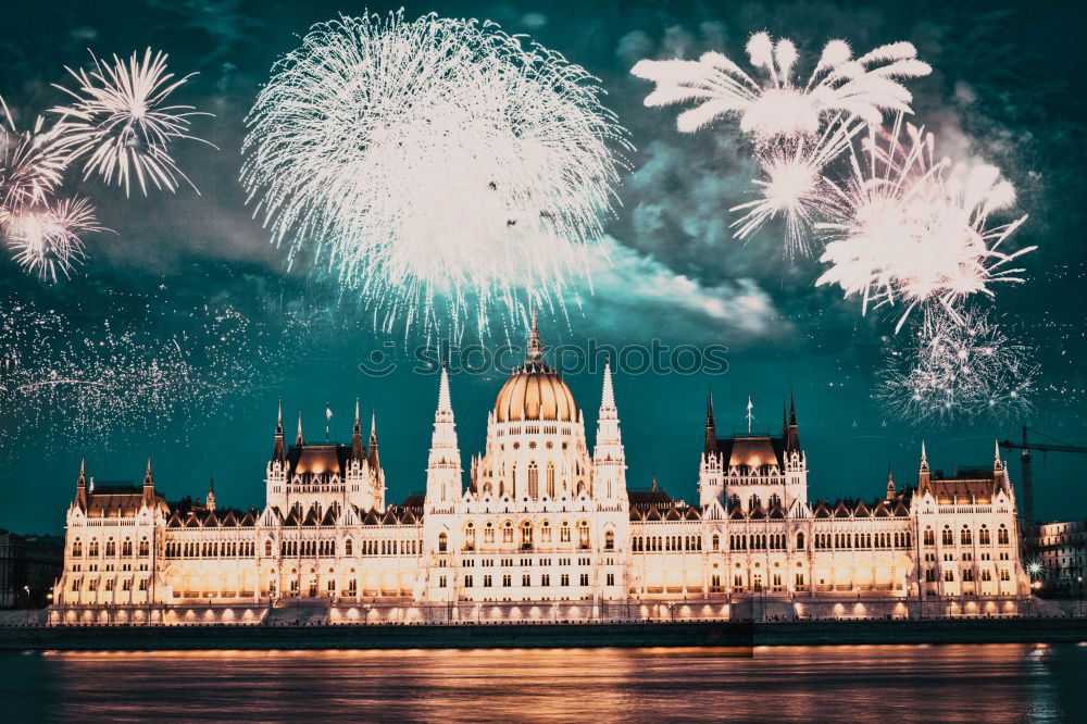 Similar – Image, Stock Photo New Year’s Eve at the Oberbaum Bridge I