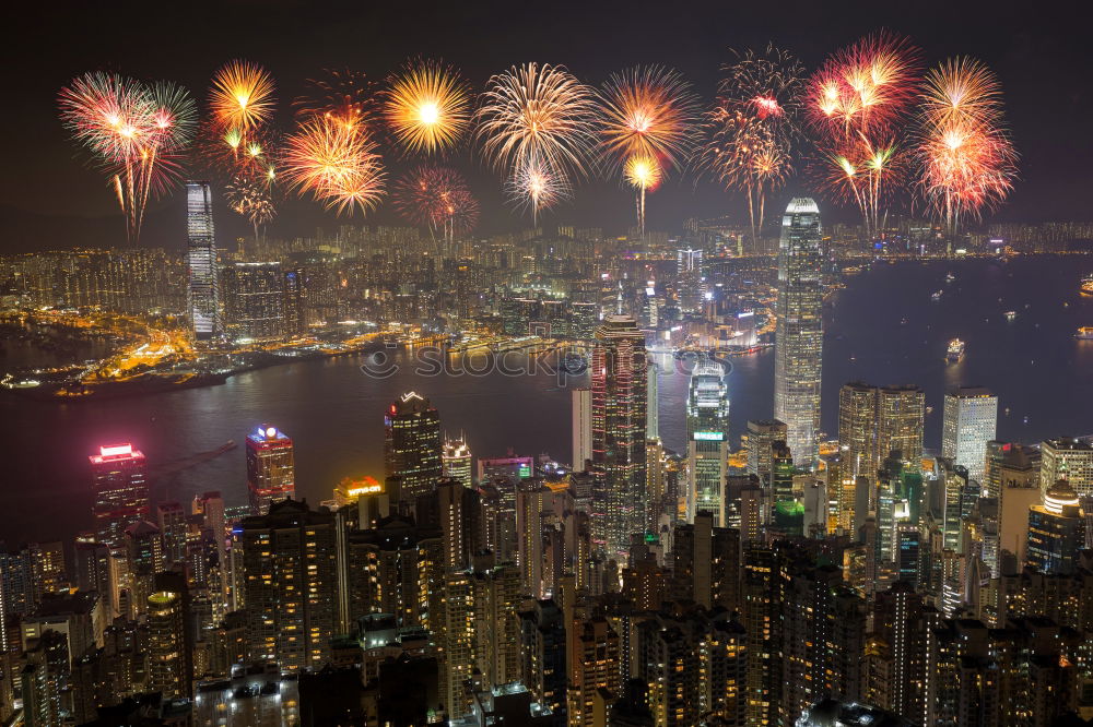 Hong Kong Fireworks Nacht