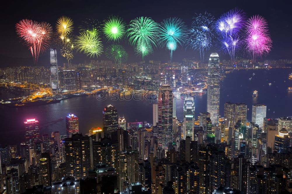 Similar – Hong Kong Fireworks Nacht