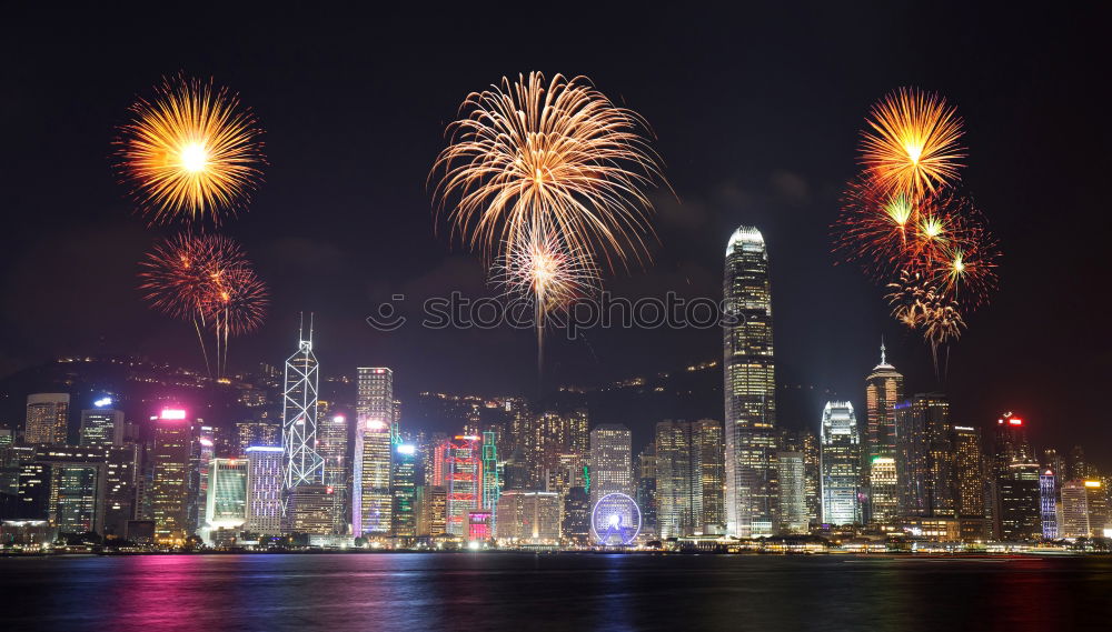 Similar – Hong Kong Fireworks Nacht