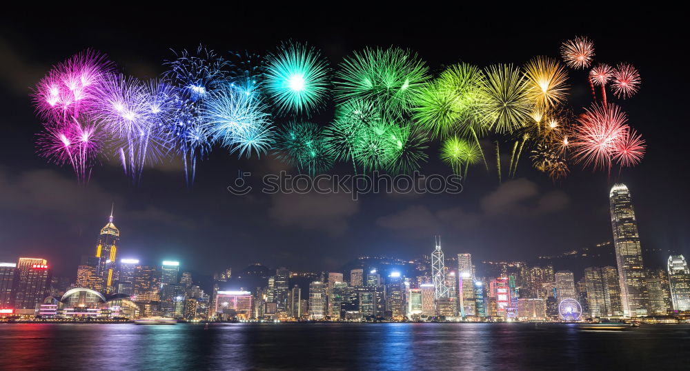 Similar – Hong Kong Fireworks Nacht