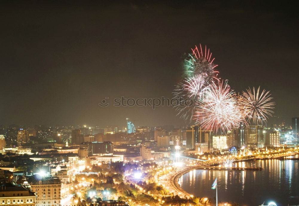 Similar – Image, Stock Photo New Year’s Eve at the Oberbaum Bridge I