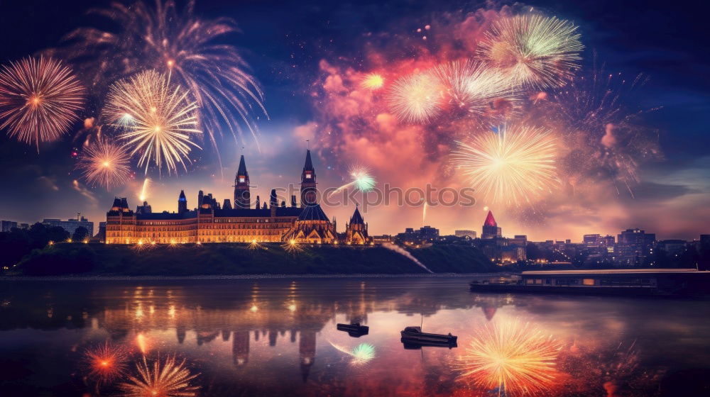 Similar – Image, Stock Photo New Year’s Eve at the Oberbaum Bridge I