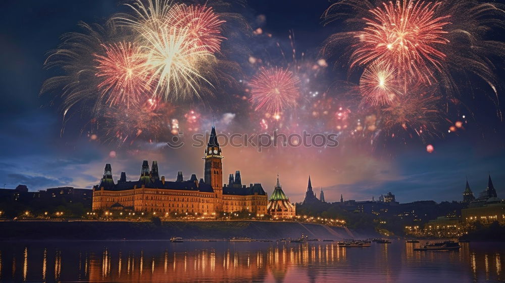 Image, Stock Photo New Year’s Eve at the Oberbaum Bridge I