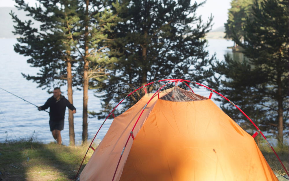 Similar – Image, Stock Photo View to tent in forest