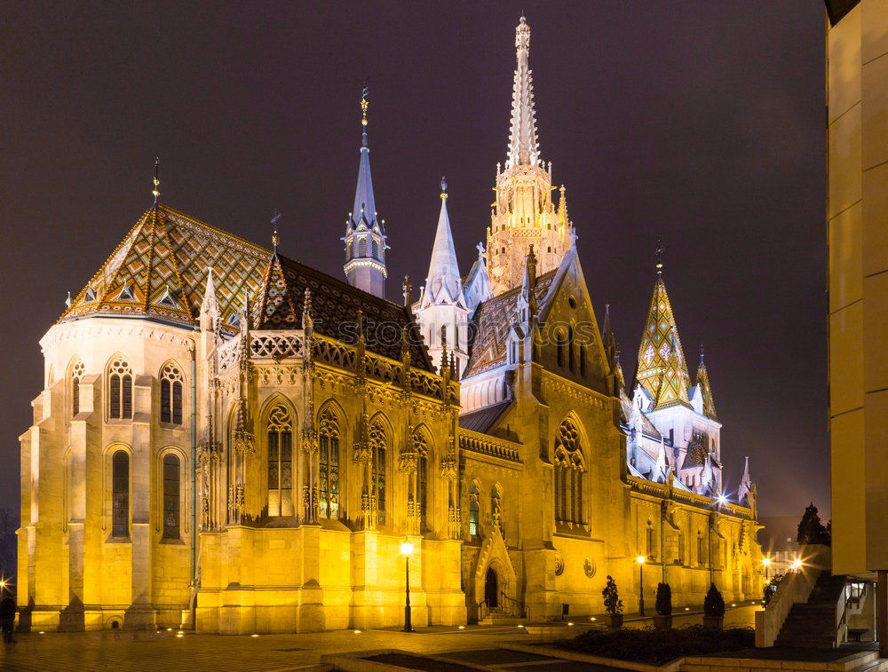 Image, Stock Photo Fisherman’s Bastion Hungary Budapest at night