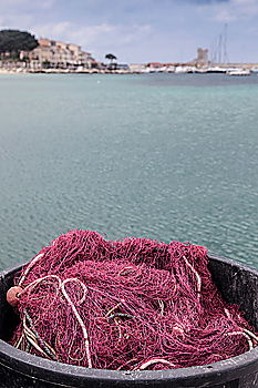 Similar – Image, Stock Photo Fishnets on fish boat. Yellow net.