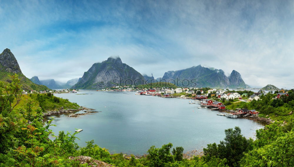 Similar – Image, Stock Photo Picturesque landscape of mountains