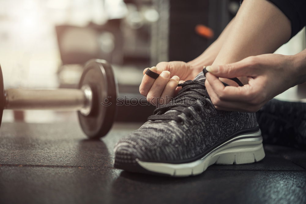 Similar – Image, Stock Photo Fit caucasian Girl picking up heavy barbell