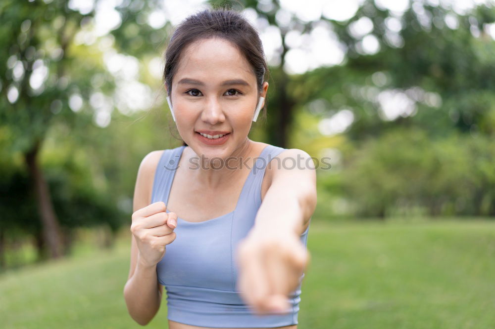 Similar – Athletic Women Drinking Water After an Exercise