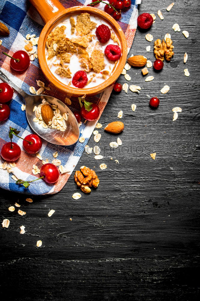 Similar – Image, Stock Photo Camembert platter with red currant berries and sauce
